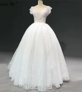 Abiti da sposa scintillanti Oneck avorio Abiti da sposa senza maniche con paillettes senza maniche Abiti da sposa semplici Ha233