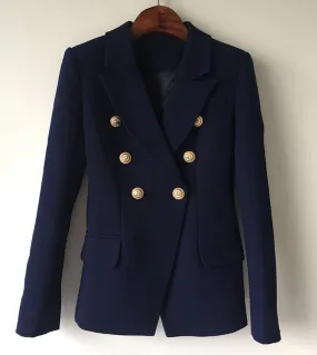 Blazer bianco verde blu giallo nero Blazer da donna formale doppio petto con bottoni Blazer da donna Goccia di alta qualità