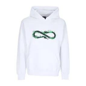 felpa cappuccio uomo logo fire hoodie WHITE