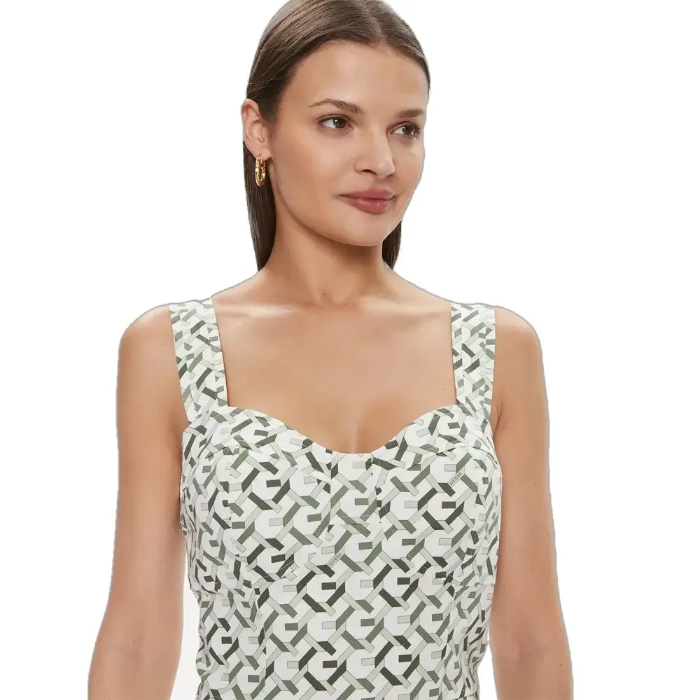 Guess vestitino donna Beatrice Structured W4RK19 WER10 P8BX Green Pattern