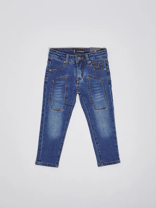 Jeans bambino Jeckerson con patch Denim