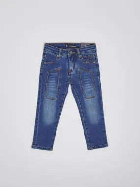 Jeans bambino Jeckerson con patch Denim