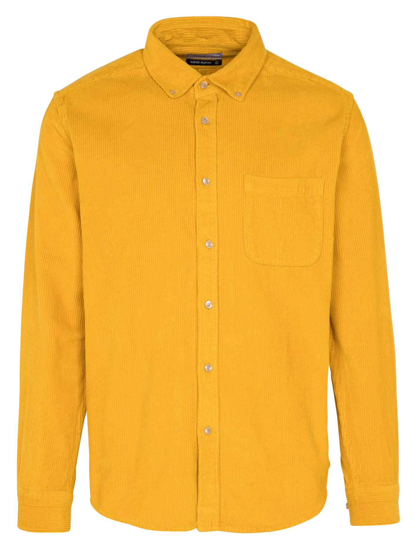  PORTUGUESE FLANNEL   LOBO - Camicia con collo classico in cotone a coste | Giallo