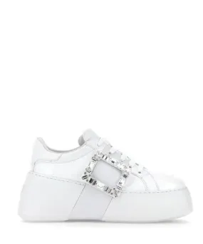 Roger Vivier White Sneakers With Chunky Sole And Crystal Buckle White 