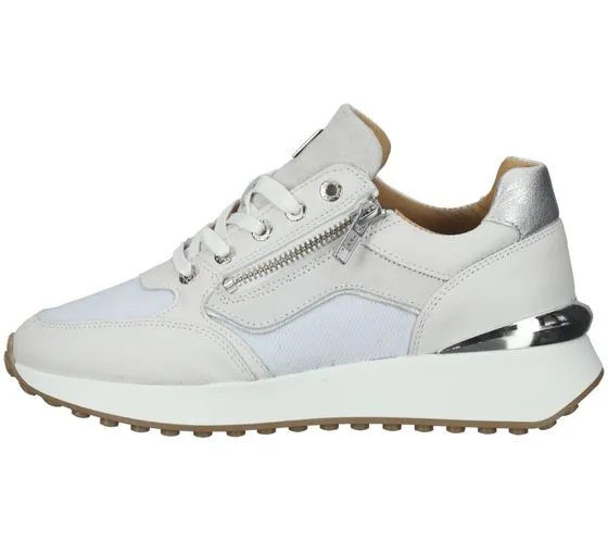 SCAPA sneakers da donna, scarpe eleganti in vera pelle made in Portugal con inserti in rete 1099427 10/5969 100 bianco/grigio