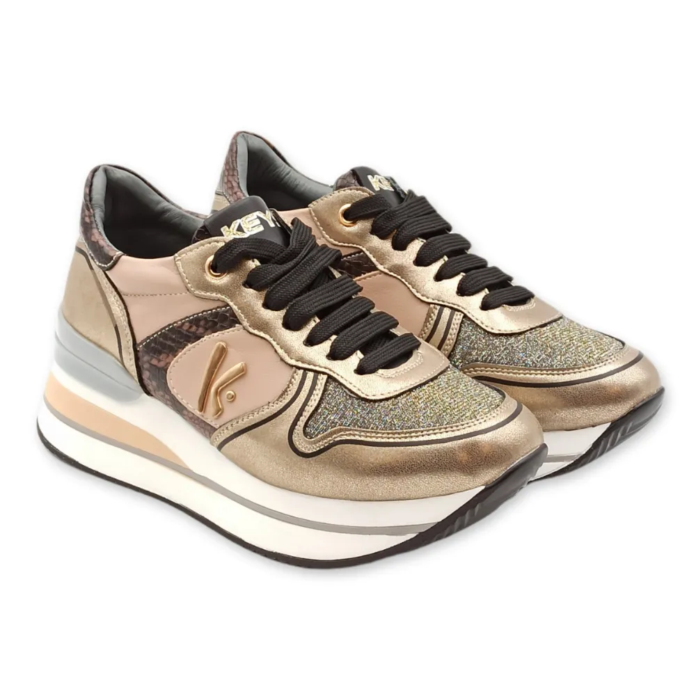 Sneakers donna ecopelle Keys k-5531 taupe