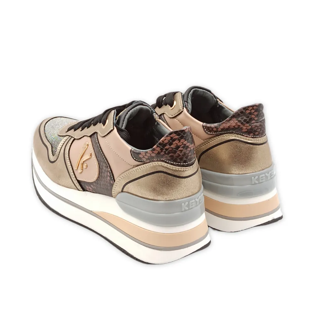 Sneakers donna ecopelle Keys k-5531 taupe