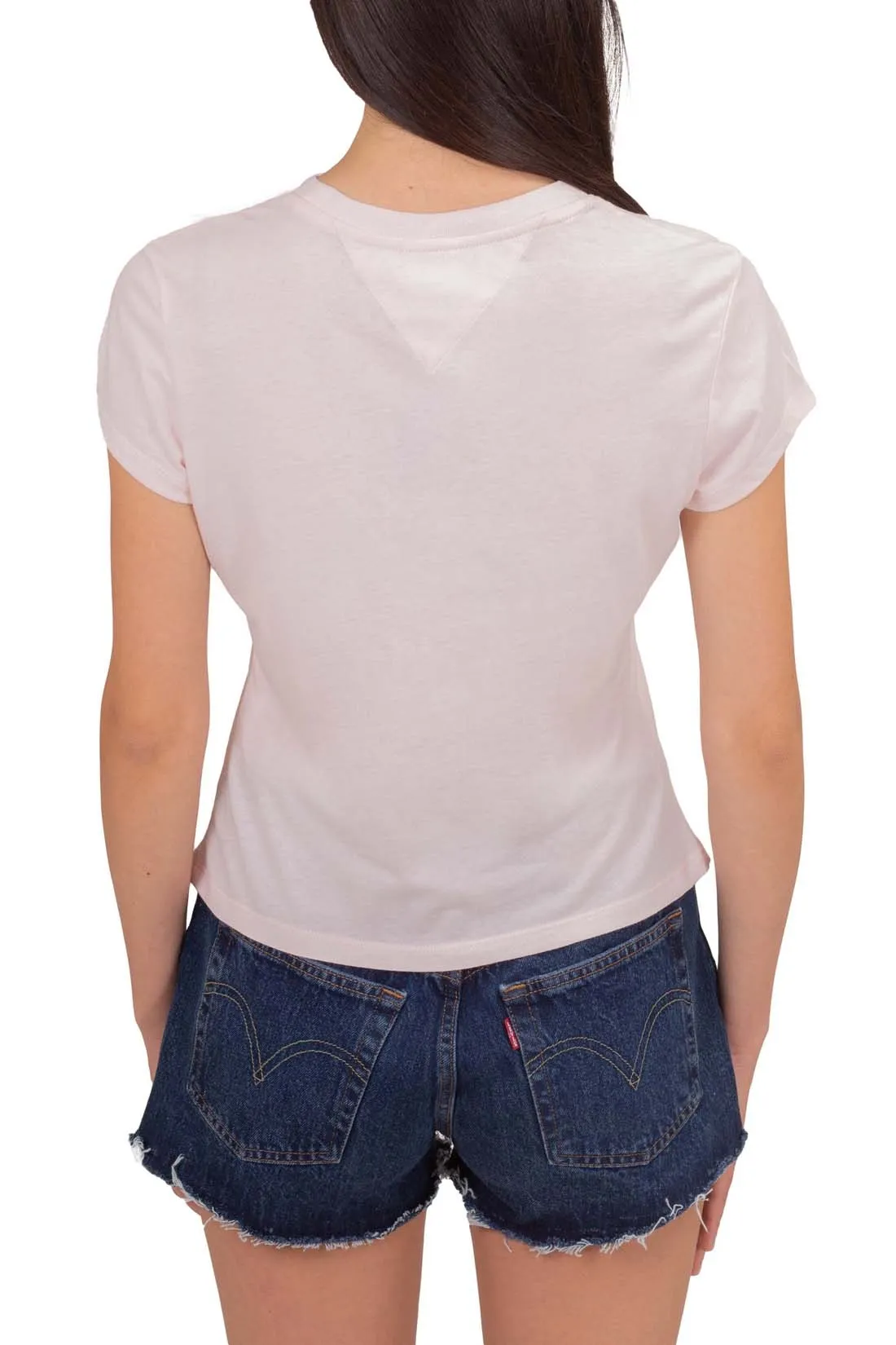 TOMMY JEANS T-shirt donna slim con logo in corsivo