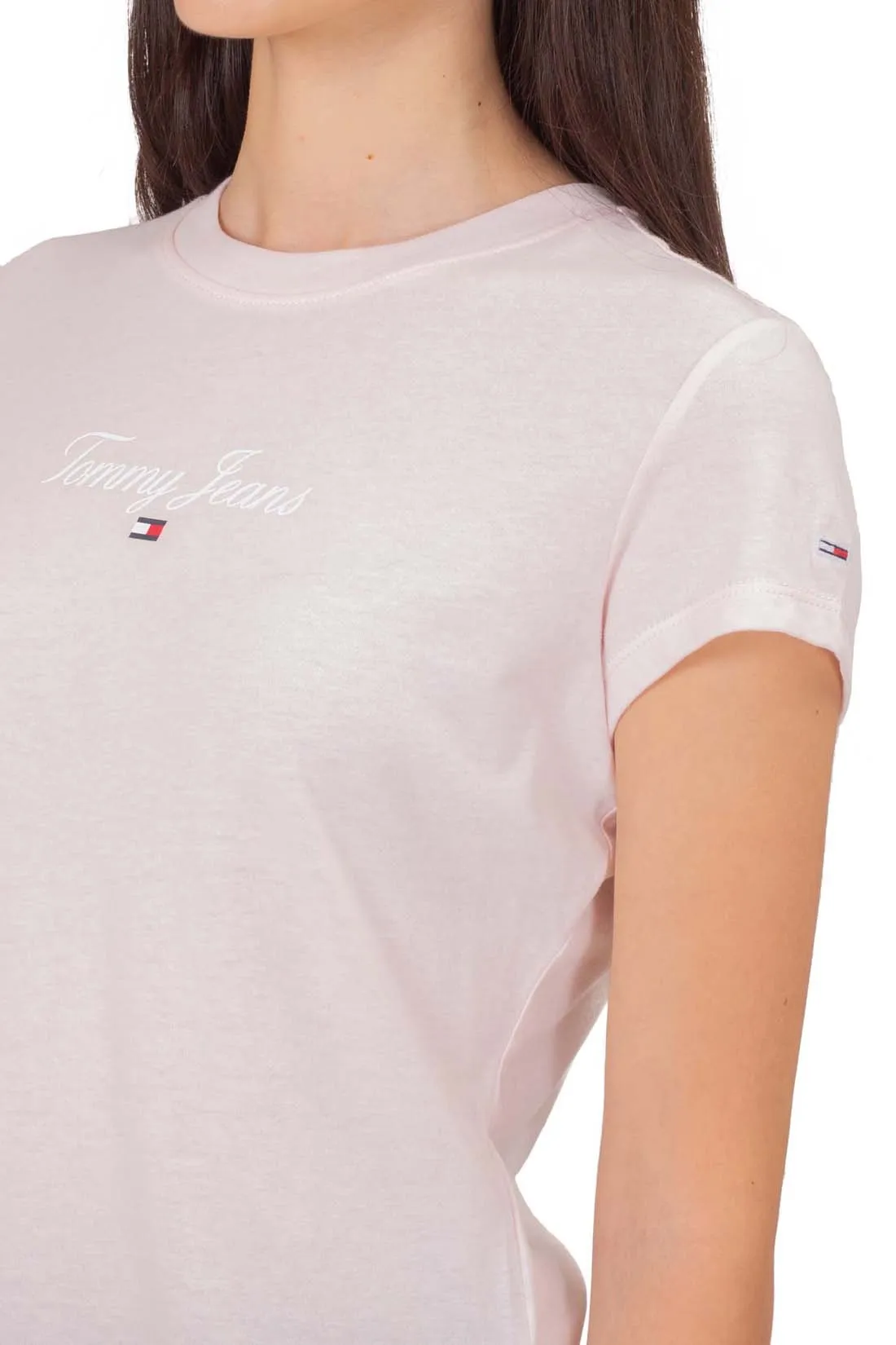 TOMMY JEANS T-shirt donna slim con logo in corsivo