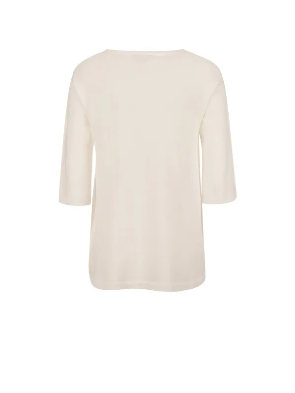 White T-shirt with 3/4 sleeves